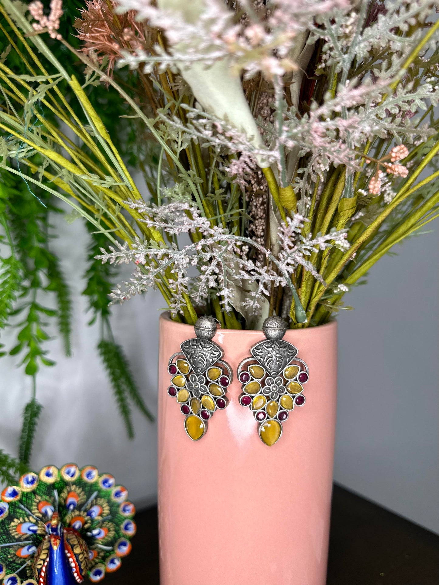 Traditional colorful leaf Earrings