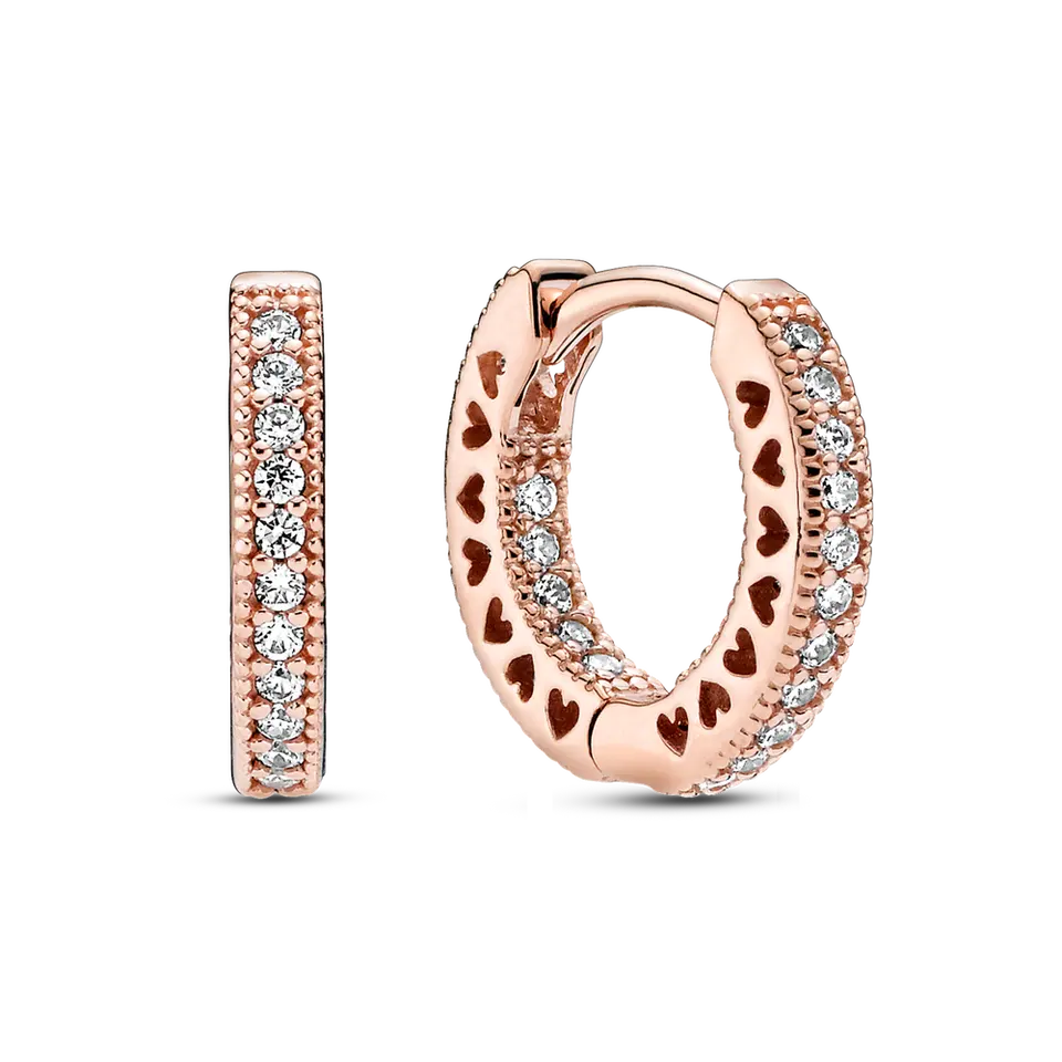 Rose gold plated silver hoop earrings