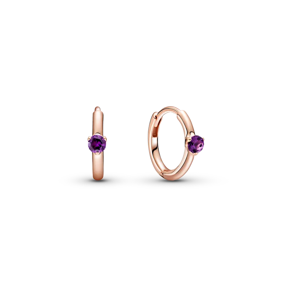 Pink stone hoop Earrings
