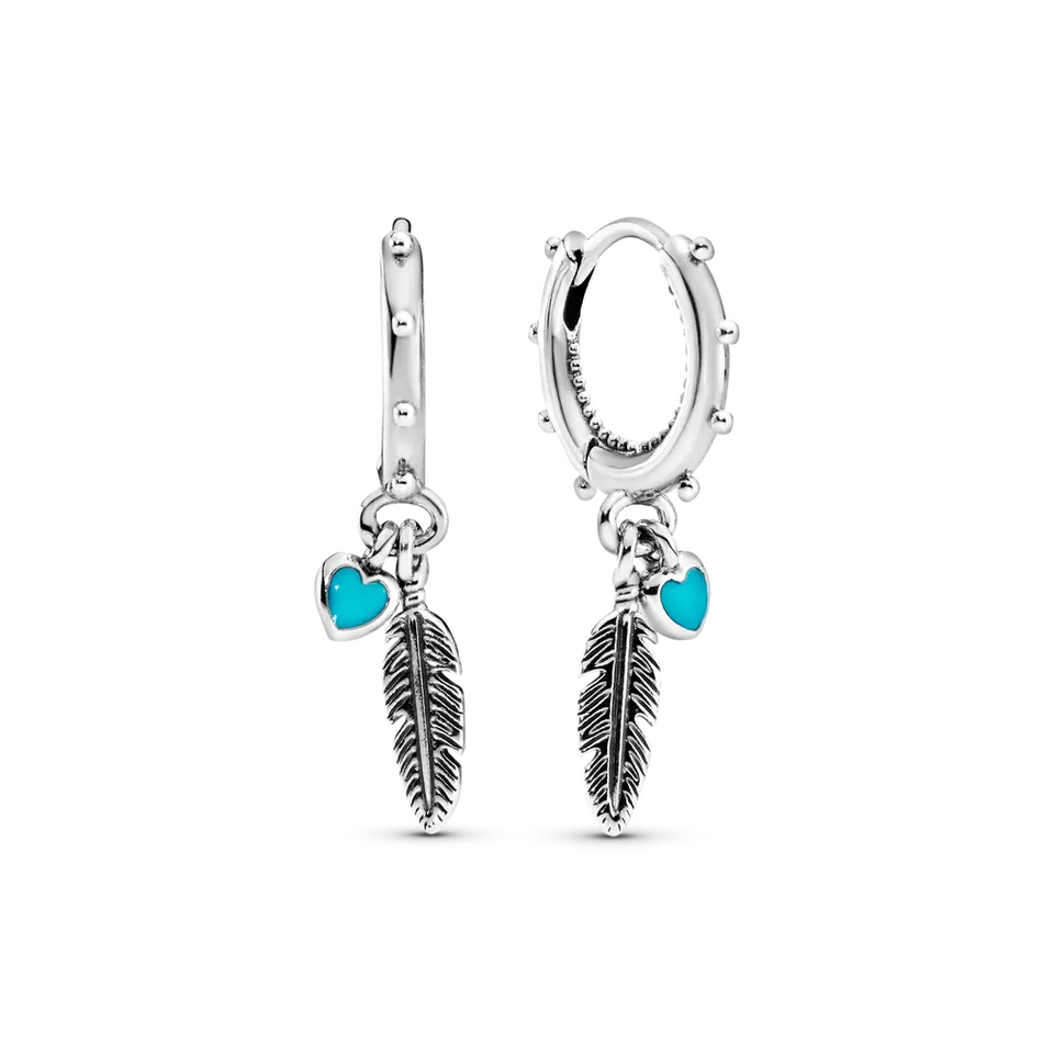 Feather sterling silver 925 earrings