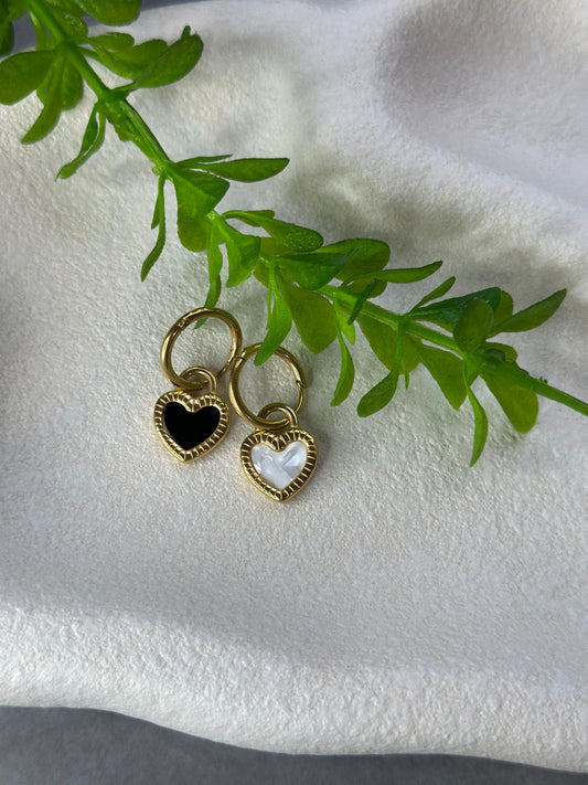 Two side multi color heart Earrings