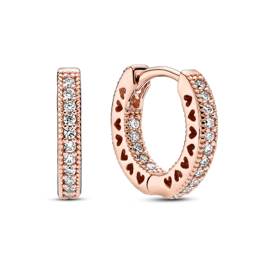 Rose gold plated silver hoop earrings