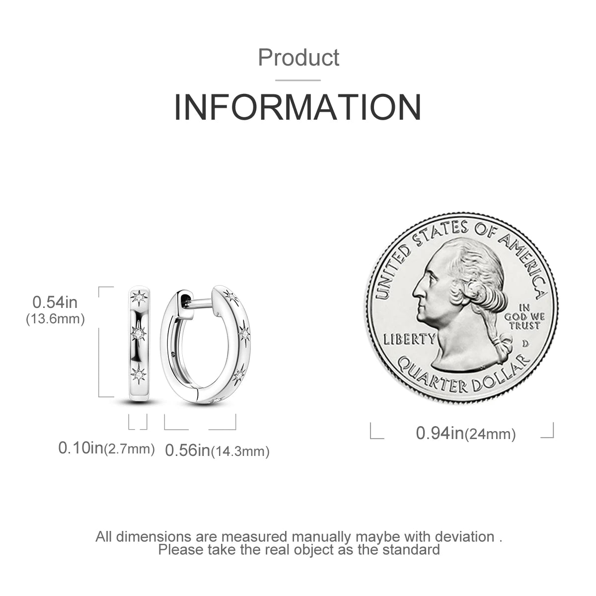 925 Silver Hoop Earrings  For Woman Pendientes Zircon Heart Shape Star Eardrop Original Earring Fashion Jewelry