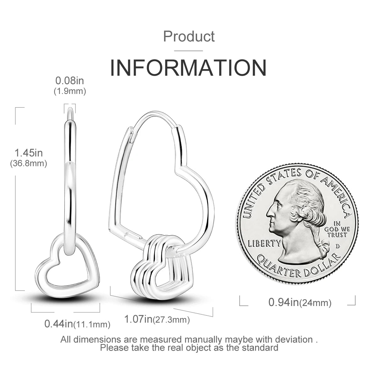 925 Silver Hoop Earrings  For Woman Pendientes Zircon Heart Shape Star Eardrop Original Earring Fashion Jewelry