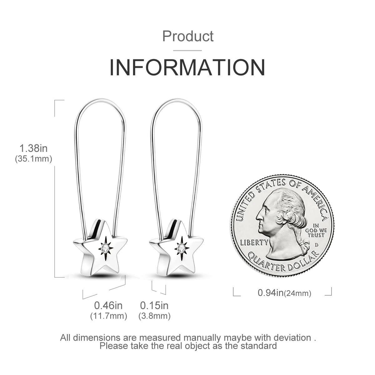 925 Silver Hoop Earrings  For Woman Pendientes Zircon Heart Shape Star Eardrop Original Earring Fashion Jewelry