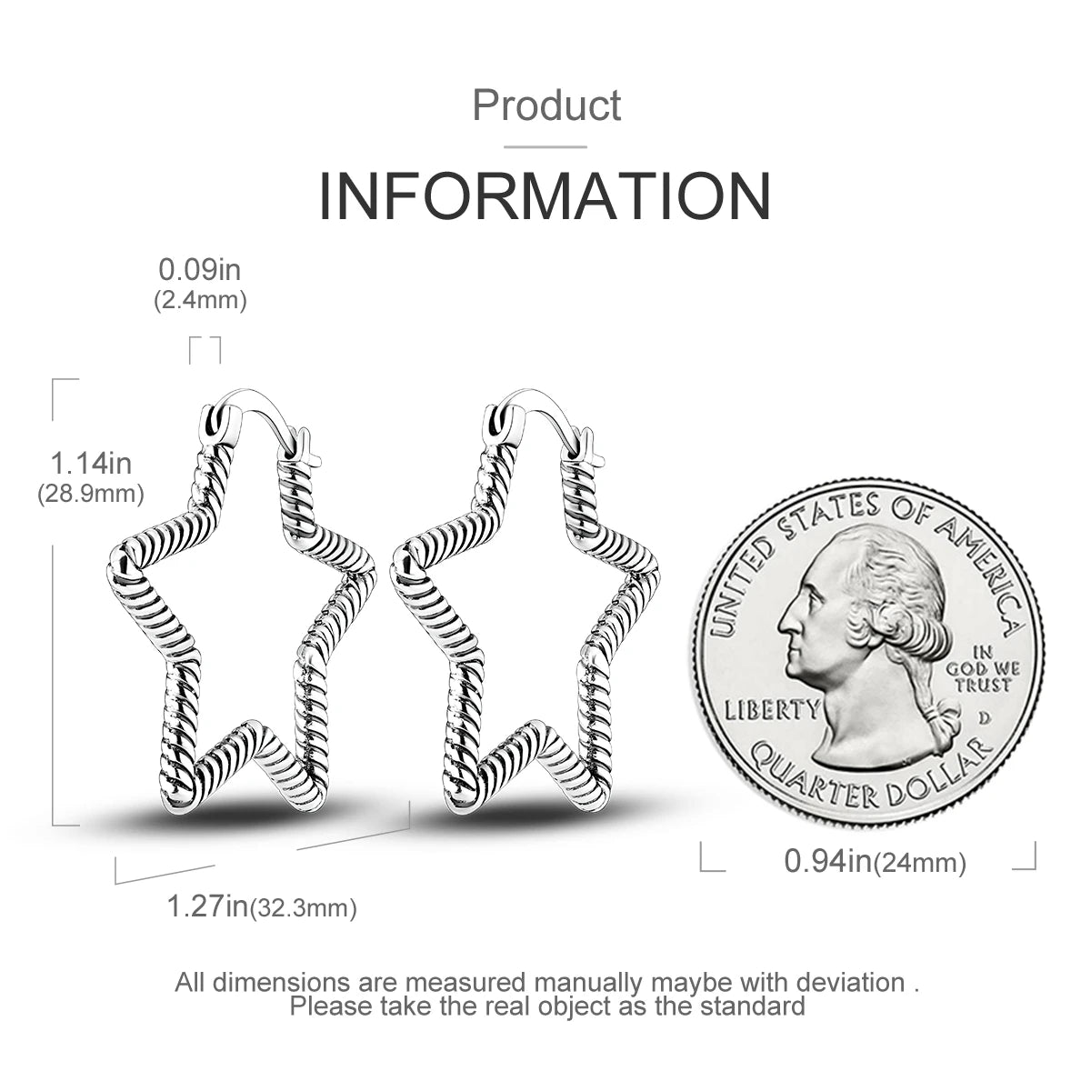 925 Silver Hoop Earrings  For Woman Pendientes Zircon Heart Shape Star Eardrop Original Earring Fashion Jewelry