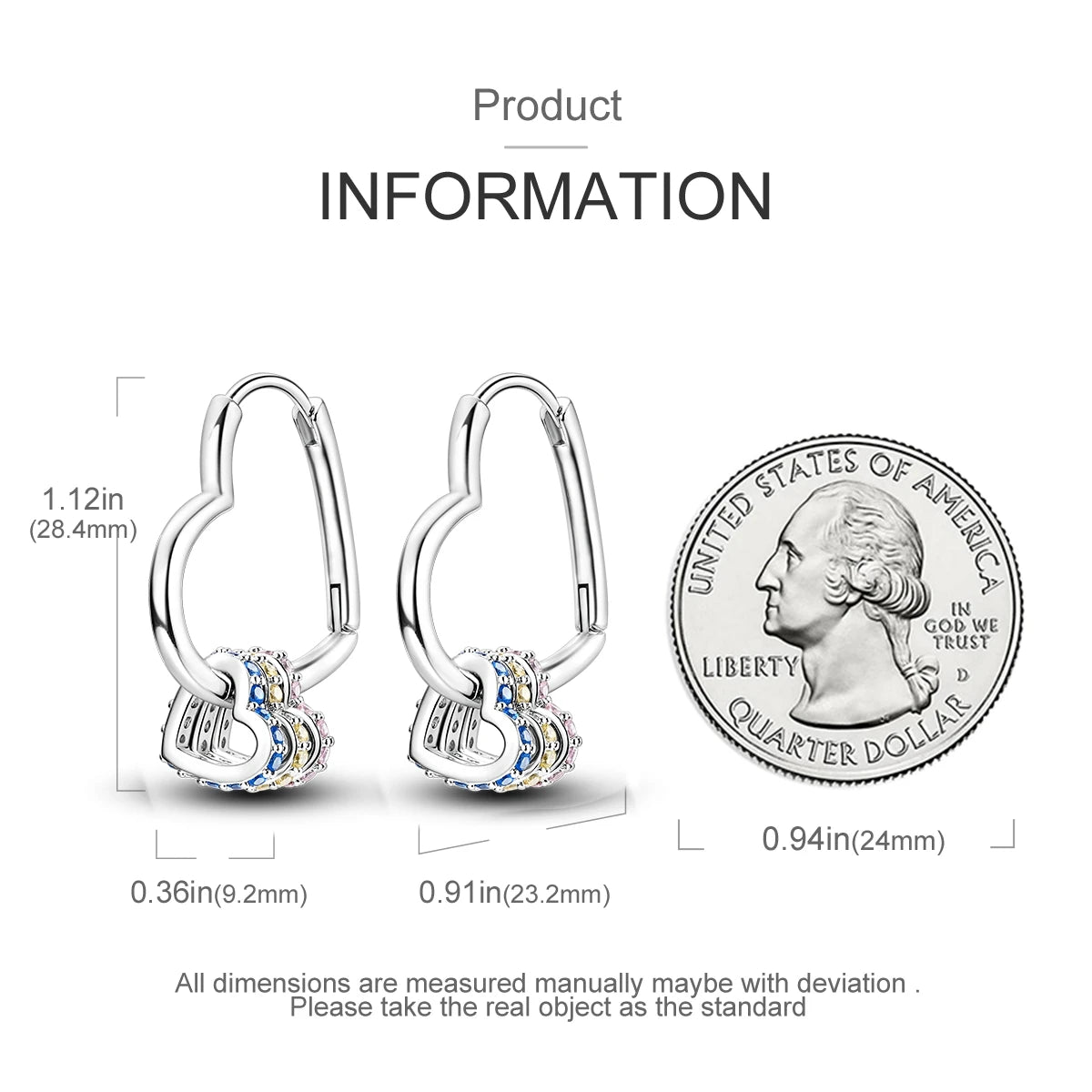 925 Silver Hoop Earrings  For Woman Pendientes Zircon Heart Shape Star Eardrop Original Earring Fashion Jewelry