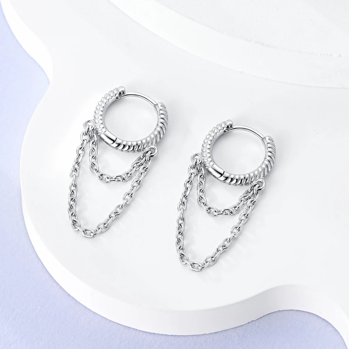 925 Silver Hoop Earrings  For Woman Pendientes Zircon Heart Shape Star Eardrop Original Earring Fashion Jewelry