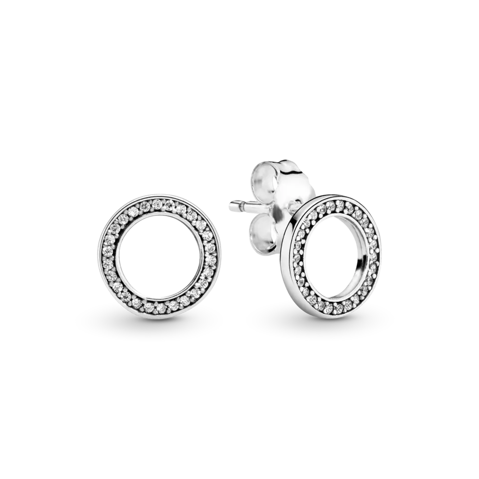 Silver round shaped earrings
