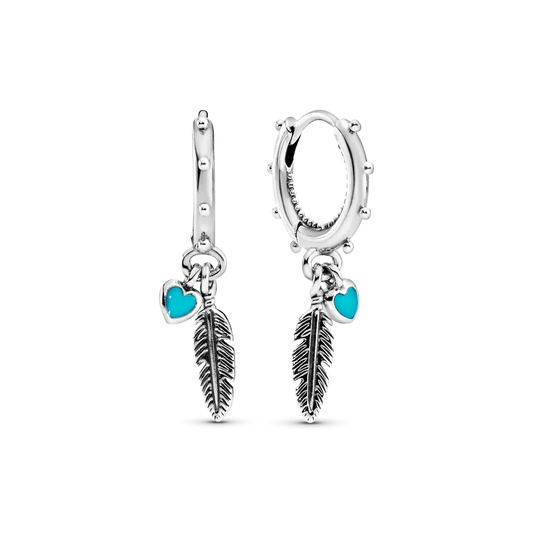 Feather sterling silver 925 earrings