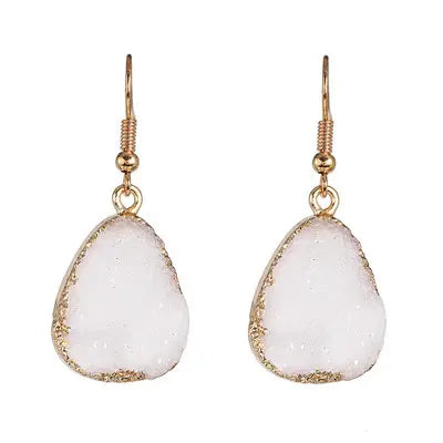 Dangle Drop Druzy  Multi colour gemstone Earrings